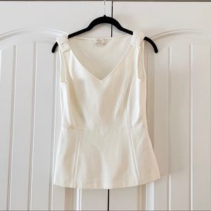 Kate Spade cream Peplum top size 2